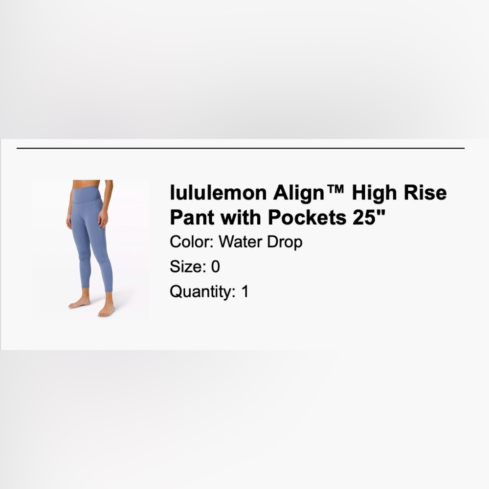 LULULEMON ALIGN pocket 25" size 0